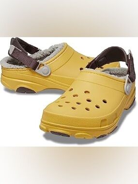 Crocs Classic All Terrain Lined Clogs (Sz 11) Desert Grass/ Espresso